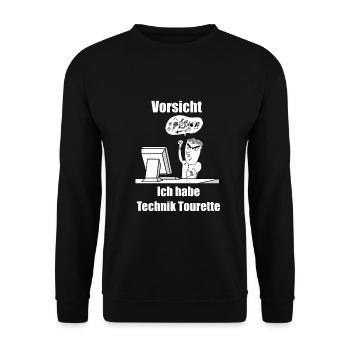Technology Tourette Design - Unisex Sweatshirt - black - Front - Alina (178cm) & Michal (187cm)