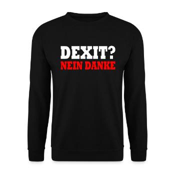 Dexit no thanks - Unisex Sweatshirt - black - Front - Alina (178cm) & Michal (187cm)