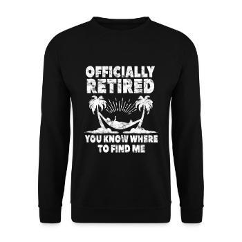 Retired holiday hammock retiree retirement - Unisex Sweatshirt - black - Front - Alina (178cm) & Michal (187cm)