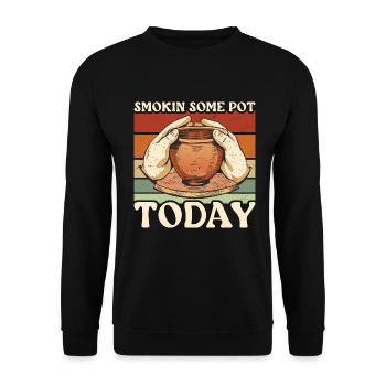Poterie Fumer du pot aujourd’hui Céramique - Sweat-shirt Unisexe - noir - Devant - Alina (178cm) & Michal (187cm)