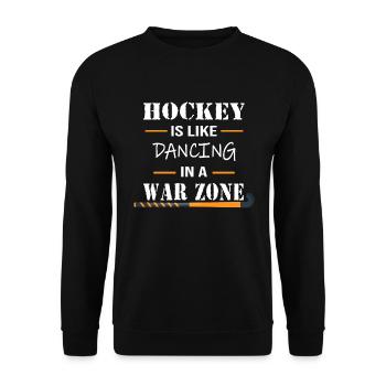 HockeyZone Field Hockey Artificial Grass Hockey Hockey Team - Unisex Sweatshirt - black - Front - Alina (178cm) & Michal (187cm)