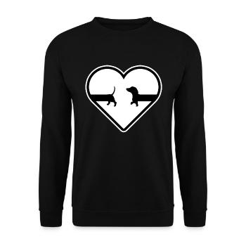 Dachshund Dackel Hund Teckel stretch DackelLove - Unisex Pullover - Schwarz - Vorne - Alina (178cm) & Michal (187cm)