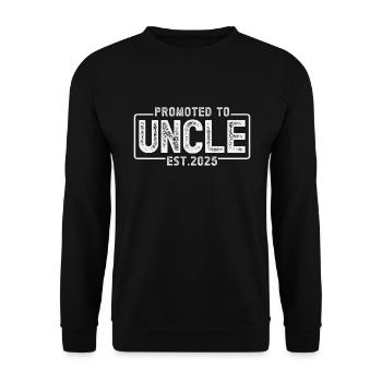 Promotion to Uncle 2025 - Unisex Sweatshirt - black - Front - Alina (178cm) & Michal (187cm)