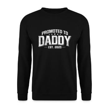 Promotion to Dad 2025 - Unisex Sweatshirt - black - Front - Alina (178cm) & Michal (187cm)