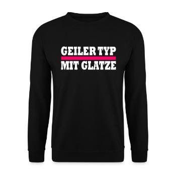 geiler typ mit glatze - Unisex Pullover - Schwarz - Vorne - Alina (178cm) & Michal (187cm)