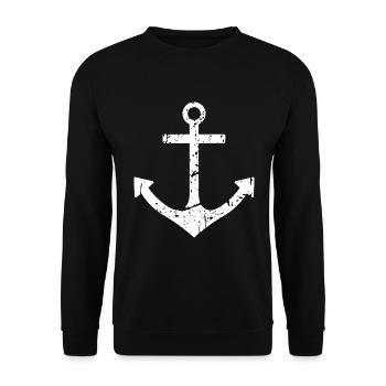 anchor - Unisex Sweatshirt - black - Front - Alina (178cm) & Michal (187cm)