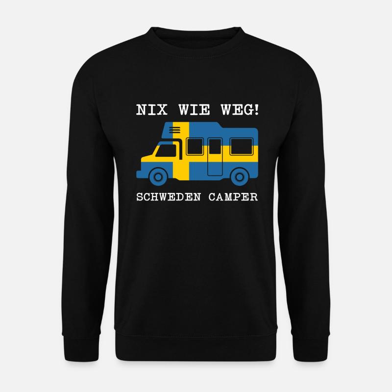 Schweden camper Flagge Spruch Urlaub Reise Lustig - Unisex Pullover - Schwarz
