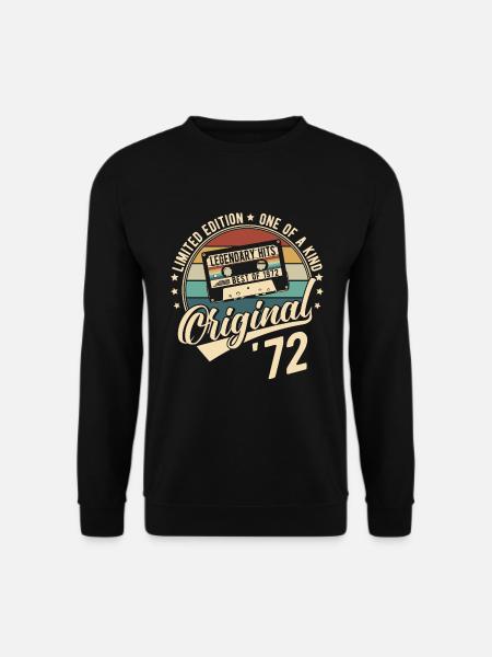 Original 1972 Vintage Geburtstag Retro Geschenk - Unisex Pullover - Schwarz