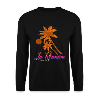 Réunion paradis Sur terre Cadeau Vacance Plaisir - Sweat-shirt Unisexe - noir - Devant - Alina (178cm) & Michal (187cm)