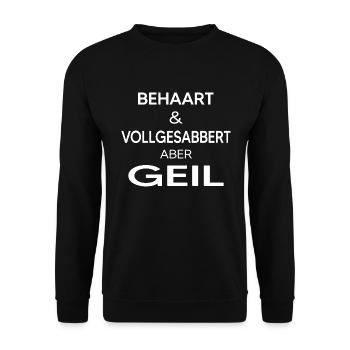 Hundesabber Hund vollgesabbert TMFA Hundebesitzer - Unisex Pullover - Schwarz - Vorne - Alina (178cm) & Michal (187cm)