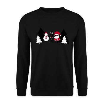 noël équipe 2 - Sweat-shirt Unisexe - noir - Devant - Alina (178cm) & Michal (187cm)