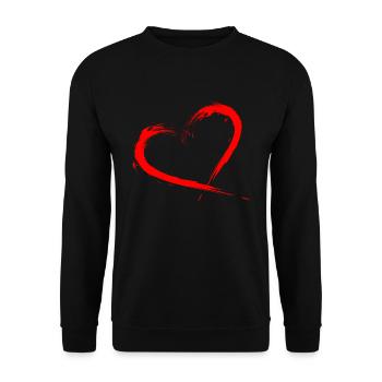 Herz Design Bürste Rot Neu Vektorgrafik - Sweat-shirt Unisexe - noir - Devant - Alina (178cm) & Michal (187cm)