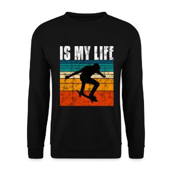 Le skate est ma vie Skateboard Skateboard Cadeau de skateboard - Sweat-shirt Unisexe - noir - Devant - Alina (178cm) & Michal (187cm)