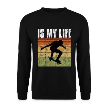 Le skate est ma vie Skateboard Skateboard Cadeau de skateboard - Sweat-shirt Unisexe - noir - Devant - Alina (178cm) & Michal (187cm)