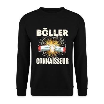 Böller Connaisseur - Unisex Pullover - Schwarz - Vorne - Alina (178cm) & Michal (187cm)