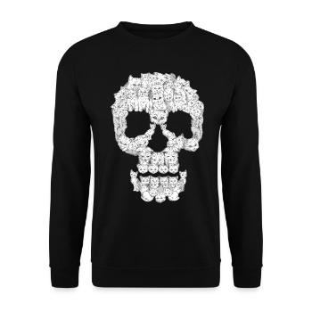 Skull cat Graphic - Unisex Sweatshirt - black - Front - Alina (178cm) & Michal (187cm)