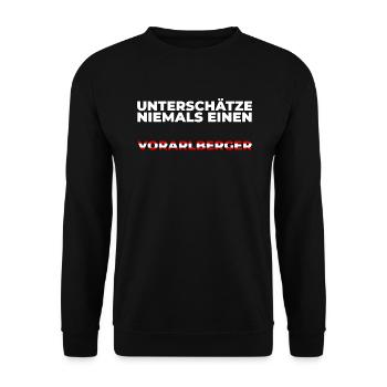 Vorarlberger Österreich lustiges Geschenk - Unisex Pullover - Schwarz - Vorne - Alina (178cm) & Michal (187cm)