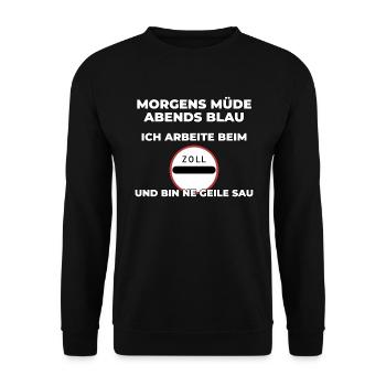 Zoll Zollbeamter lustiges Geschenk - Unisex Pullover - Schwarz - Vorne - Alina (178cm) & Michal (187cm)