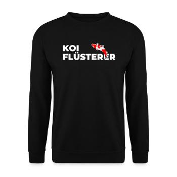 Koi Flüsterer lustiges Geschenk - Unisex Pullover - Schwarz - Vorne - Alina (178cm) & Michal (187cm)