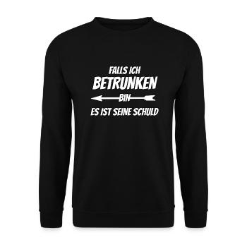 Falls ich betrunken bin lustiges Geschenk - Unisex Pullover - Schwarz - Vorne - Alina (178cm) & Michal (187cm)