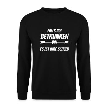 Falls ich Betrunken bin lustiges Geschenk - Unisex Pullover - Schwarz - Vorne - Alina (178cm) & Michal (187cm)