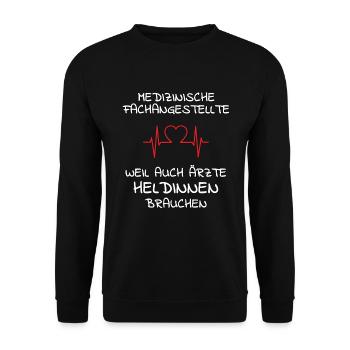Medical Assistant MFA Funny Gift - Unisex Sweatshirt - black - Front - Alina (178cm) & Michal (187cm)