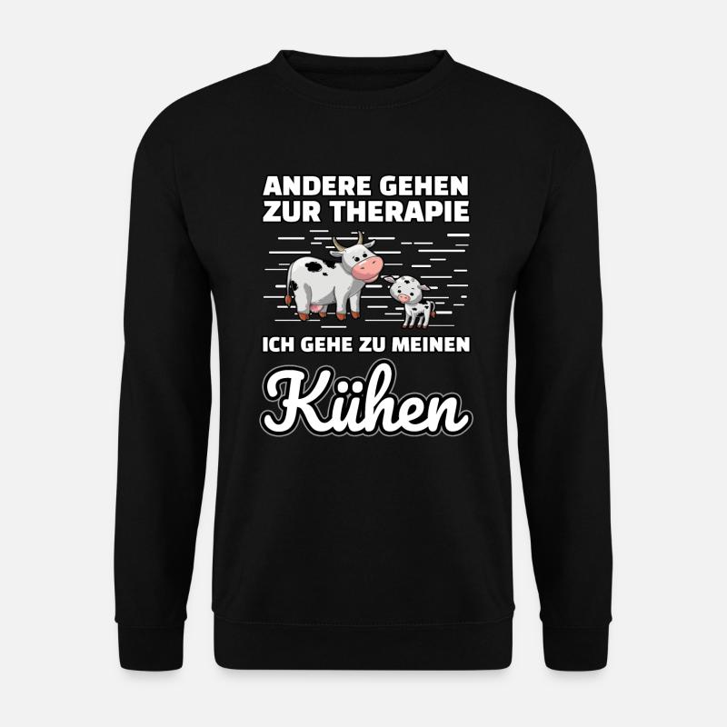 Kuh Therapie lustiges Geschenk - Unisex Pullover - Schwarz
