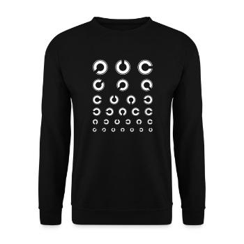 Sehtest Optiker lustiges Geschenk - Unisex Pullover - Schwarz - Vorne - Alina (178cm) & Michal (187cm)