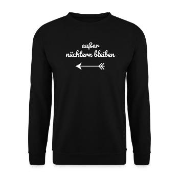 Außer nüchtern bleiben lustiges Geschenk - Unisex Pullover - Schwarz - Vorne - Alina (178cm) & Michal (187cm)