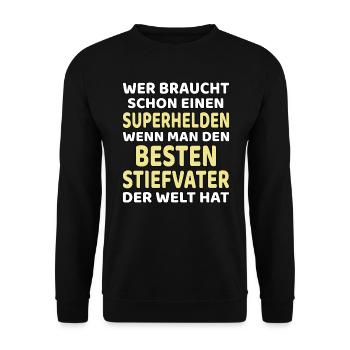 bester Stiefvater lustiges Geschenk - Unisex Pullover - Schwarz - Vorne - Alina (178cm) & Michal (187cm)