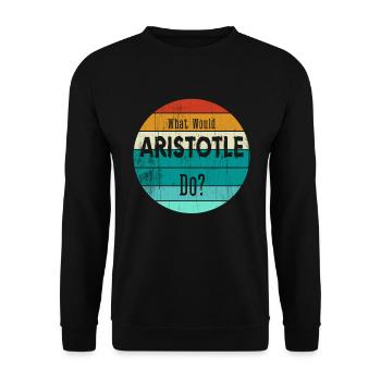 what would aristotle do - Unisex Sweatshirt - black - Front - Alina (178cm) & Michal (187cm)