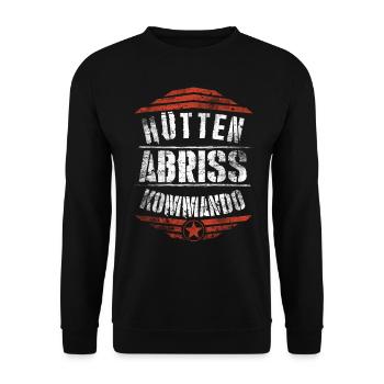 Hütten-Abriss-Kommando - Unisex Pullover - Schwarz - Vorne - Alina (178cm) & Michal (187cm)