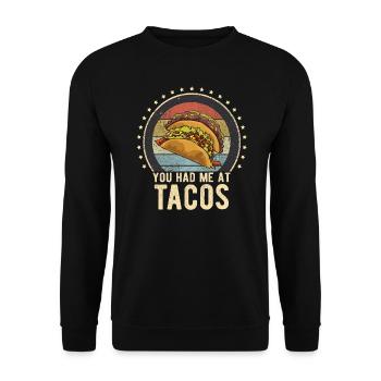 TACOS Vous m'avez eu chez Tacos - Sweat-shirt Unisexe - noir - Devant - Alina (178cm) & Michal (187cm)