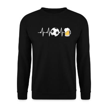 Battement de coeur et bière de football - Sweat-shirt Unisexe - noir - Devant - Alina (178cm) & Michal (187cm)