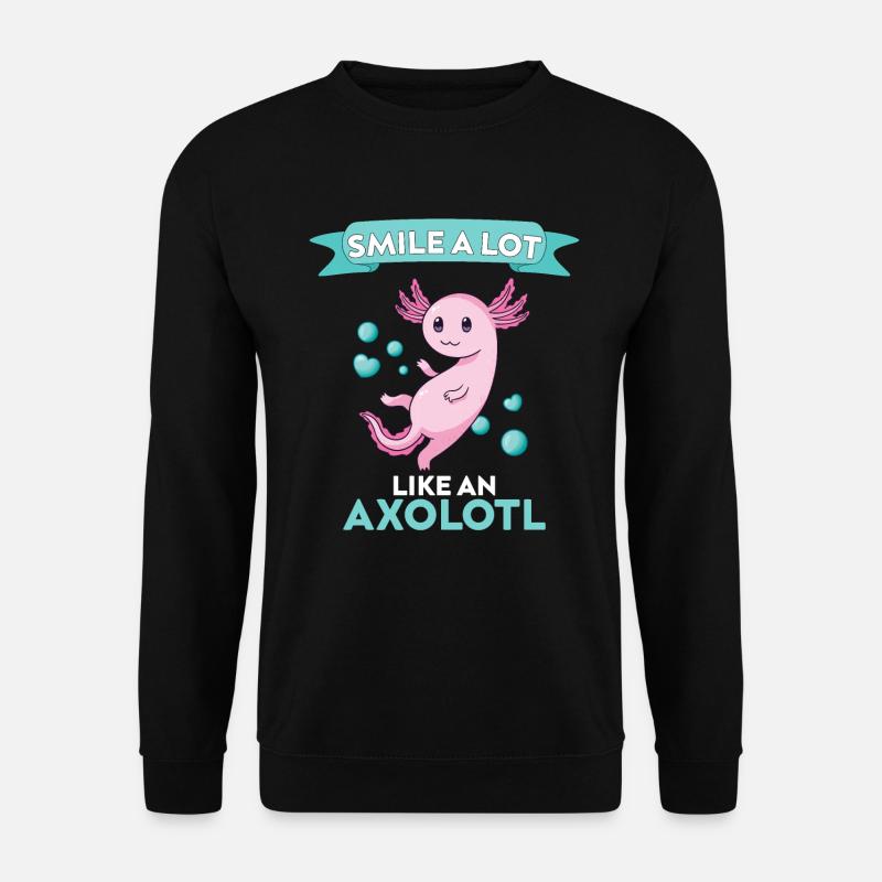 Axolotl - Lächle Viel Wie Ein Axolotl - Unisex Pullover - Schwarz