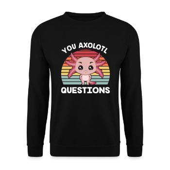 Axolotl - Vous avez beaucoup de questions axolotl - Sweat-shirt Unisexe - noir - Devant - Alina (178cm) & Michal (187cm)