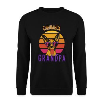 Chihuahua Grandpa - Pour homme - Sweat-shirt Unisexe - noir - Devant - Alina (178cm) & Michal (187cm)