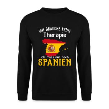 Ich brauche keine Therapie Spanien - Unisex Pullover - Schwarz - Vorne - Alina (178cm) & Michal (187cm)