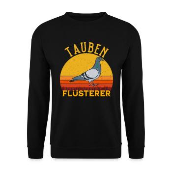 Tauben Flüsterer - Unisex Pullover - Schwarz - Vorne - Alina (178cm) & Michal (187cm)