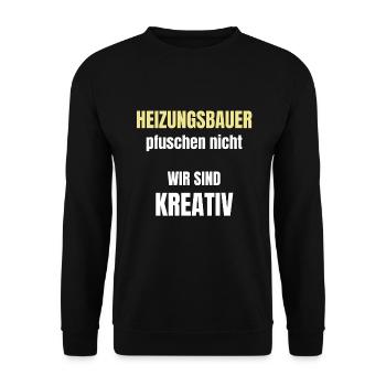 Heizungsbauer pfuschen nicht - Unisex Pullover - Schwarz - Vorne - Alina (178cm) & Michal (187cm)