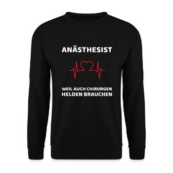 Anästhesist T-Shirt lustiges Geschenk - Unisex Pullover - Schwarz - Vorne - Alina (178cm) & Michal (187cm)