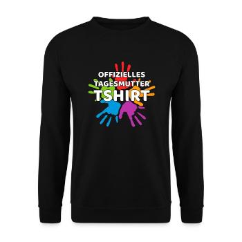 Offizielle Tagesmutter - Unisex Pullover - Schwarz - Vorne - Alina (178cm) & Michal (187cm)