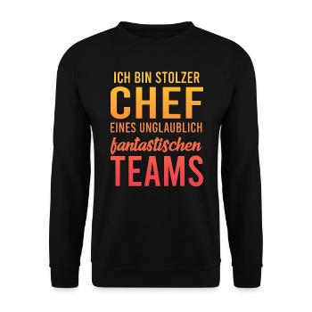 Ich bin stolzer Chef eines unglaublich - Unisex Pullover - Schwarz - Vorne - Alina (178cm) & Michal (187cm)