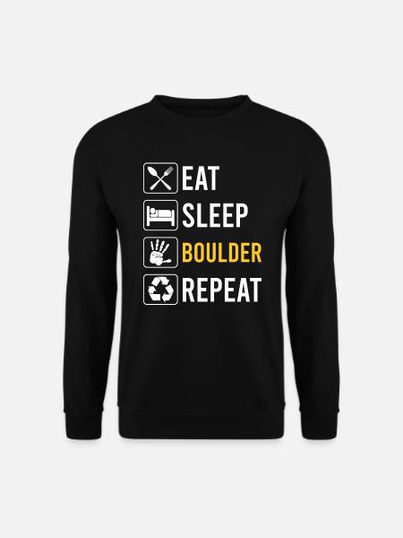 Eat Sleep Bouldern Repeat - Boulder lustiger - Unisex Pullover - Schwarz