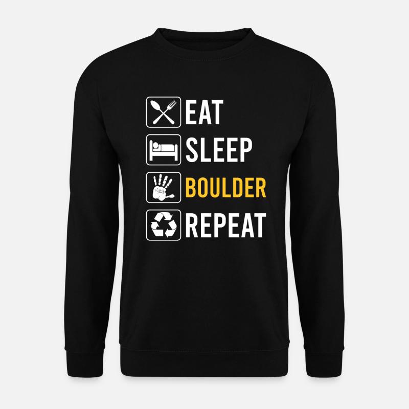 Eat Sleep Bouldern Repeat - Boulder lustiger - Unisex Pullover - Schwarz