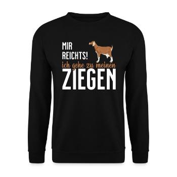 Mir reichts - ich gehe zu meinen Ziegen lustiger - Unisex Pullover - Schwarz - Vorne - Alina (178cm) & Michal (187cm)