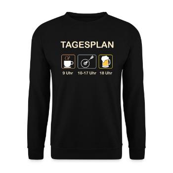 Bogenschießen Tagesplan lustig - Unisex Pullover - Schwarz - Vorne - Alina (178cm) & Michal (187cm)