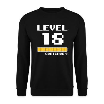 18ème anniversaire - niveau 18 - 18 ans drôle - Sweat-shirt Unisexe - noir - Devant - Alina (178cm) & Michal (187cm)