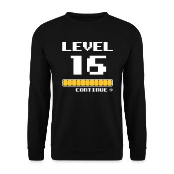 16e anniversaire - Niveau 16 - 16 years - Sweat-shirt Unisexe - noir - Devant - Alina (178cm) & Michal (187cm)