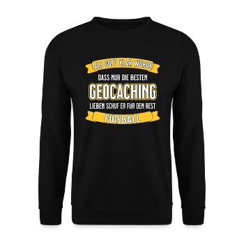 Geocaching - nur die besten lustiger Spruch - Unisex Pullover - Schwarz - Vorne - Alina (178cm) & Michal (187cm)